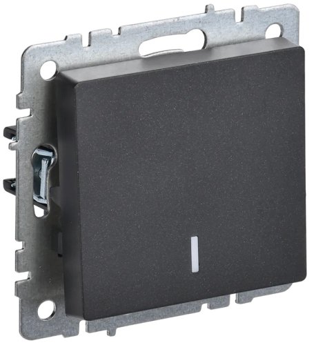 Выключатель с подсветкой без рамки IEK Brite ВС10-1-1-БрЧ 1-кл. черный фото Выключатель с подсветкой без рамки IEK Brite ВС10-1-1-БрЧ 1-кл. черный картинка